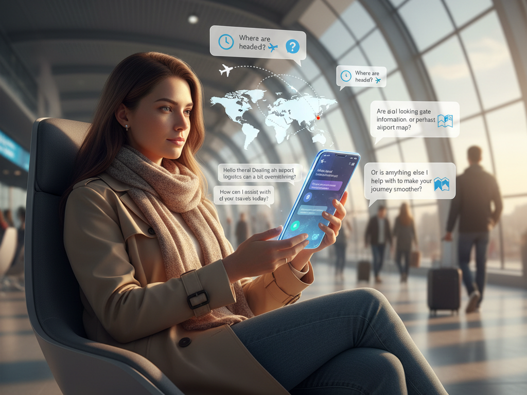 AI travel assistant helping user plan trip in 2025.